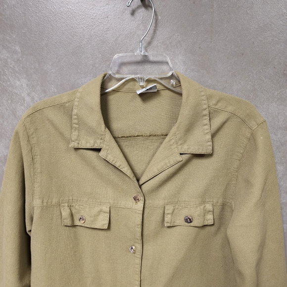 Color Me Cotton Women's Soft Sage Green Textured Shacket Size M - Picture 6 of 7